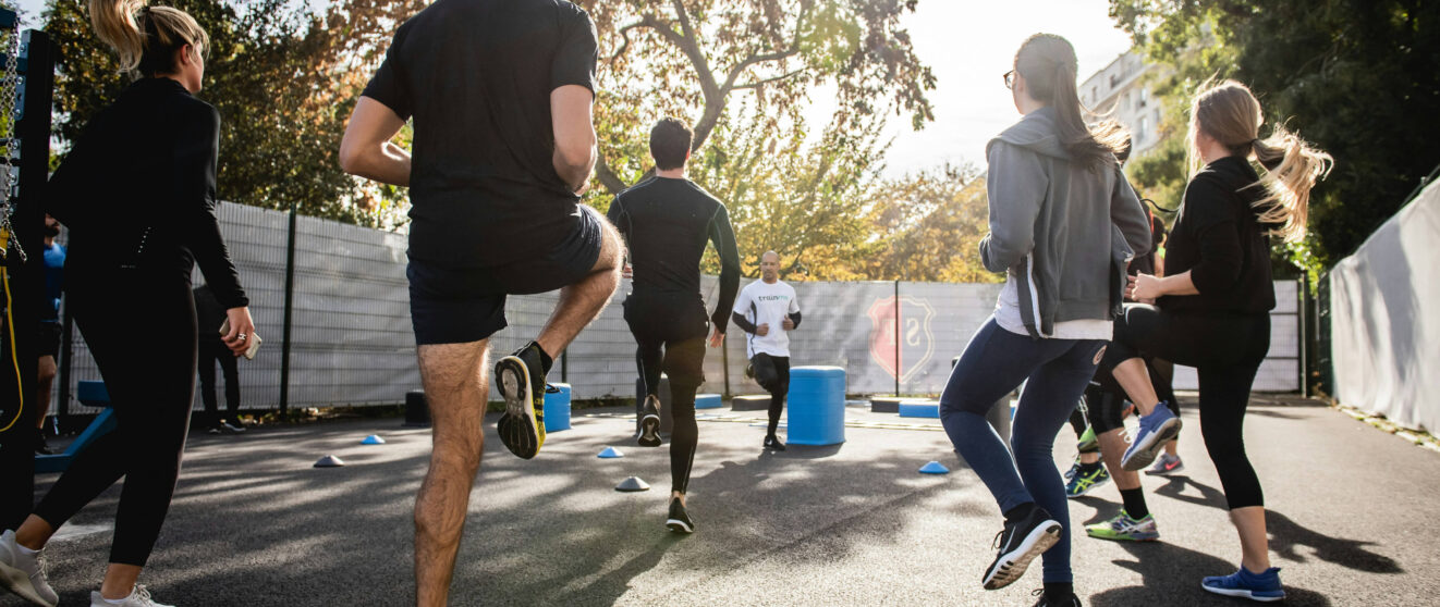 Fitness class outside