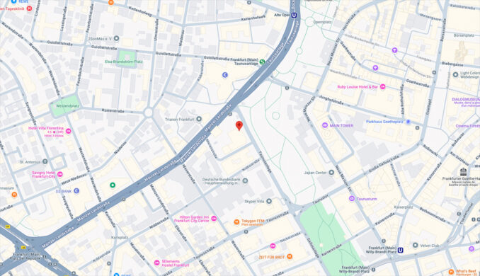 map, office in Frankfurt